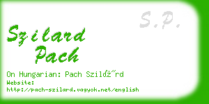 szilard pach business card